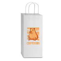 Capybara South American Rodent   Respect The Capybara T Shirt Double Wine Paper Bag - 6 1/2 X 3 1/2 X 12 3/8 | Artistshot