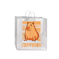 Capybara South American Rodent   Respect The Capybara T Shirt Jumbo Paper Bag - 18 X 7 X 18 3/4 | Artistshot