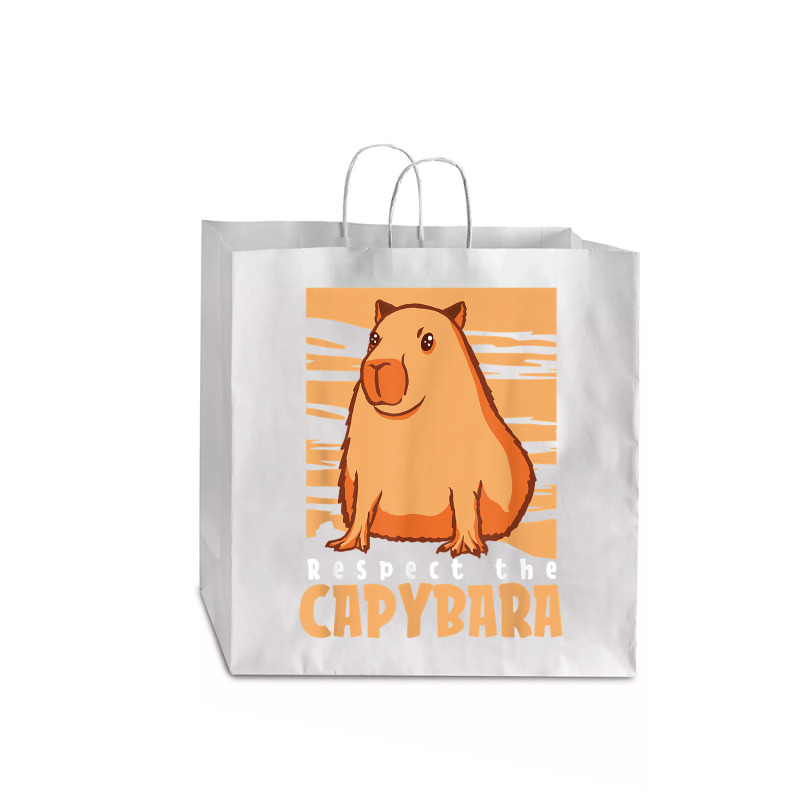 Capybara South American Rodent   Respect The Capybara T Shirt Jumbo Paper Bag - 18 x 7 x 18 3/4 by lelalucin | Artistshot