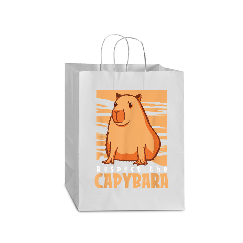 Capybara South American Rodent   Respect The Capybara T Shirt Mart Paper Bag -13 x 7 x 17 by lelalucin | Artistshot