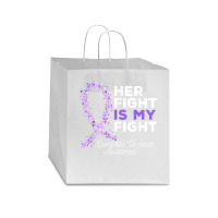 Her Fight Is My Fight   Domestic Violence Awareness Ribbon T Shirt Star Paper Bag - 13 X 7 X 13 | Artistshot