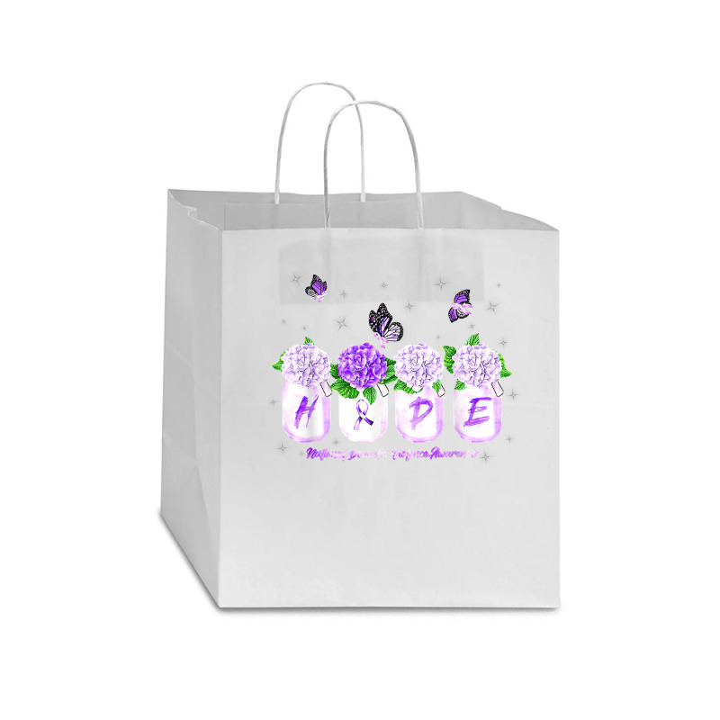 Hope Hydrangea Flower Butterfly Domestic Violence Awareness T Shirt Star Paper Bag - 13 X 7 X 13 | Artistshot