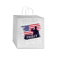 I Wear Red On Friday Remember Deployed American Flag Retro T Shirt Star Paper Bag - 13 X 7 X 13 | Artistshot