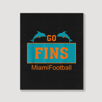 Fins Miami Florida American Football Dolphin Elements Animal Portrait Canvas Print | Artistshot