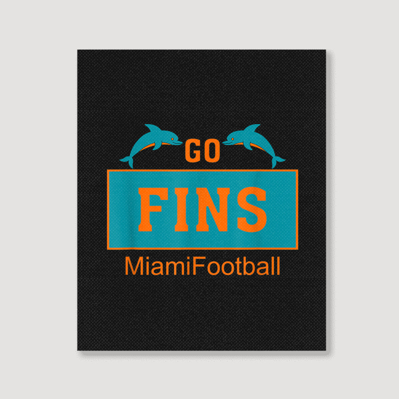 Fins Miami Florida American Football Dolphin Elements Animal Portrait Canvas Print | Artistshot