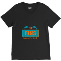 Fins Miami Florida American Football Dolphin Elements Animal V-neck Tee | Artistshot