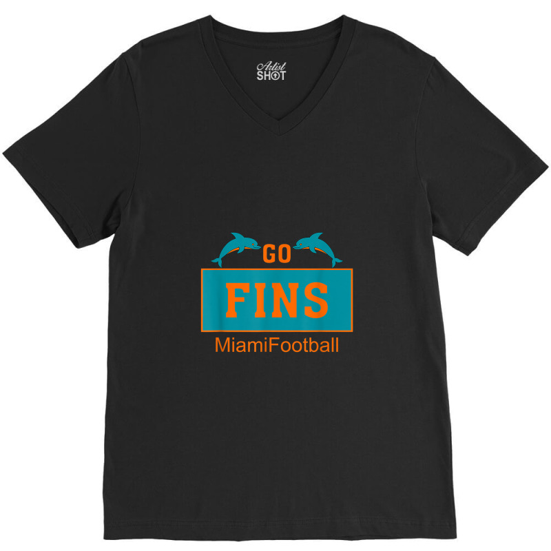 Fins Miami Florida American Football Dolphin Elements Animal V-neck Tee | Artistshot