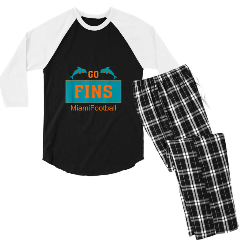 Fins Miami Florida American Football Dolphin Elements Animal Men's 3/4 Sleeve Pajama Set | Artistshot