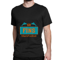 Fins Miami Florida American Football Dolphin Elements Animal Classic T-shirt | Artistshot