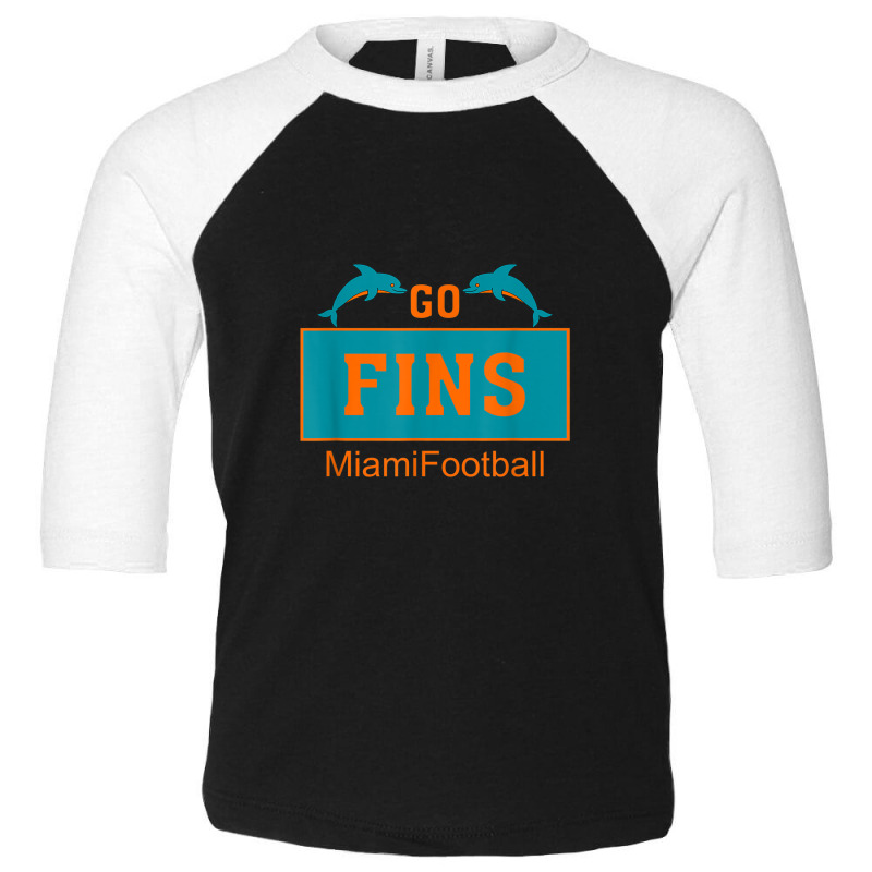 Fins Miami Florida American Football Dolphin Elements Animal Toddler 3/4 Sleeve Tee | Artistshot