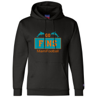 Fins Miami Florida American Football Dolphin Elements Animal Champion Hoodie | Artistshot