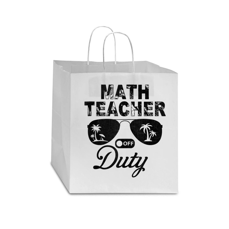 Math Teacher Off Duty Sunglasses Summer Vacation Funny Tank Top Star Paper Bag - 13 X 7 X 13 | Artistshot