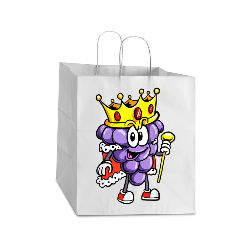 Winemaker Wine Lover Wine Drinker Grape With Crown T Shirt Take Out Paper Bag - 14 X 10 X 15 1/2 | Artistshot