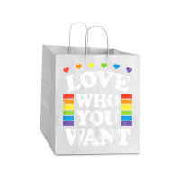 Love Who You Want Rainbow Lgbtq Heart Price Proud Rainbow T Shirt Take Out Paper Bag - 14 X 10 X 15 1/2 | Artistshot