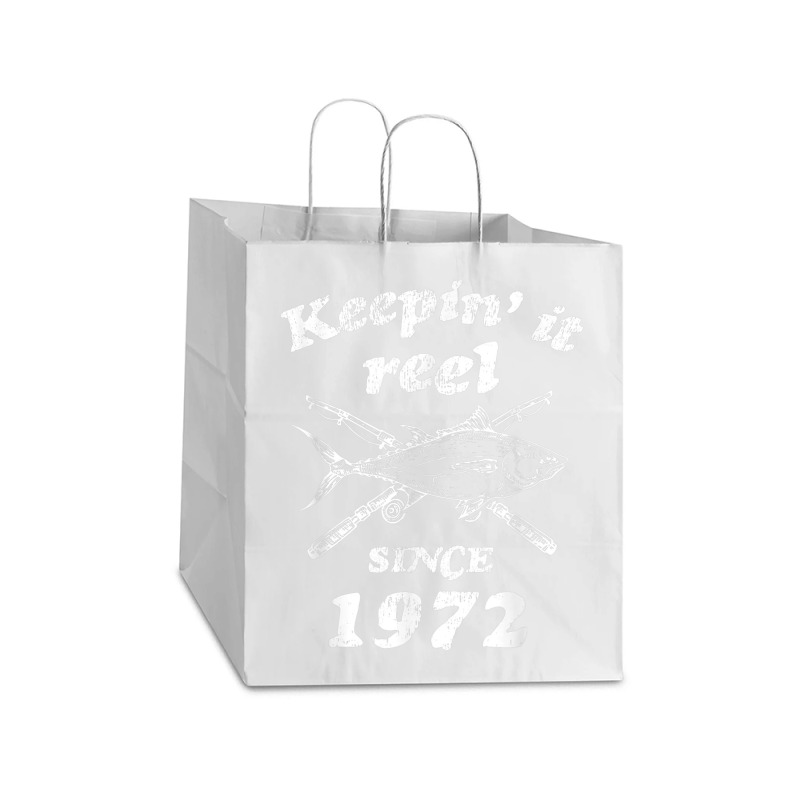 Fishing 50th Birthday Funny Fishings 50 Year Old Take Out Paper Bag - 14 X 10 X 15 1/2 | Artistshot