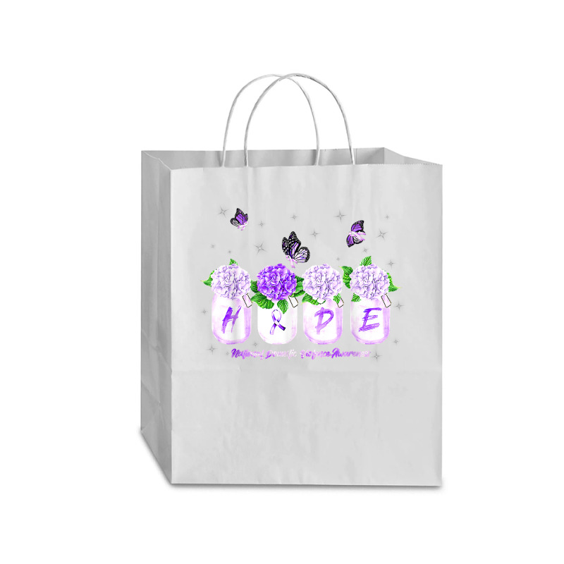 Hope Hydrangea Flower Butterfly Domestic Violence Awareness T Shirt Traveler Paper Bag -13 X 6 X 15 3/4 | Artistshot