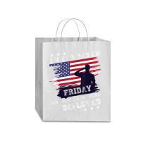 I Wear Red On Friday Remember Deployed American Flag Retro T Shirt Traveler Paper Bag -13 X 6 X 15 3/4 | Artistshot