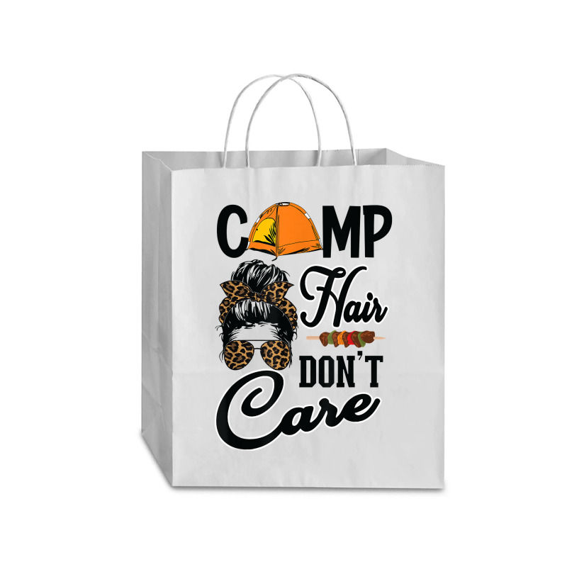 Ladies Camp Hair Don't Care Funny Outdoors Women Teen Girls T Shirt Traveler Paper Bag -13 X 6 X 15 3/4 | Artistshot