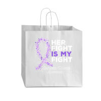 Her Fight Is My Fight   Domestic Violence Awareness Ribbon T Shirt Vogue Paper Bag - 16 X 6 X 12 | Artistshot