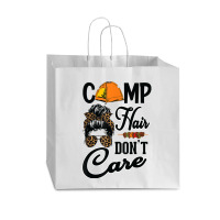 Ladies Camp Hair Don't Care Funny Outdoors Women Teen Girls T Shirt Vogue Paper Bag - 16 X 6 X 12 | Artistshot