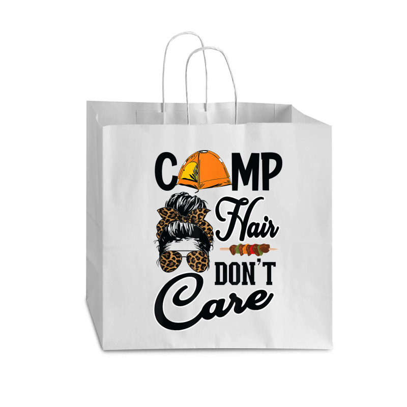 Ladies Camp Hair Don't Care Funny Outdoors Women Teen Girls T Shirt Vogue Paper Bag - 16 X 6 X 12 | Artistshot