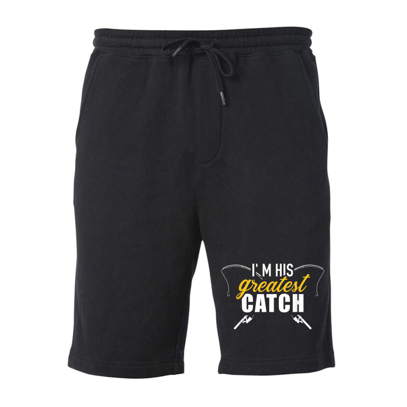 Fishing Im His Greatest Catch Husband Wife Couple Fleece Short | Artistshot