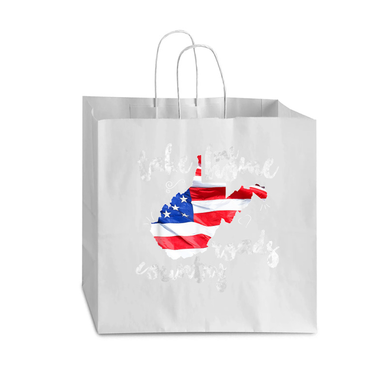 Wv Country Roads Enlarged Version West Virginia T Shirt Vogue Paper Bag - 16 X 6 X 12 | Artistshot