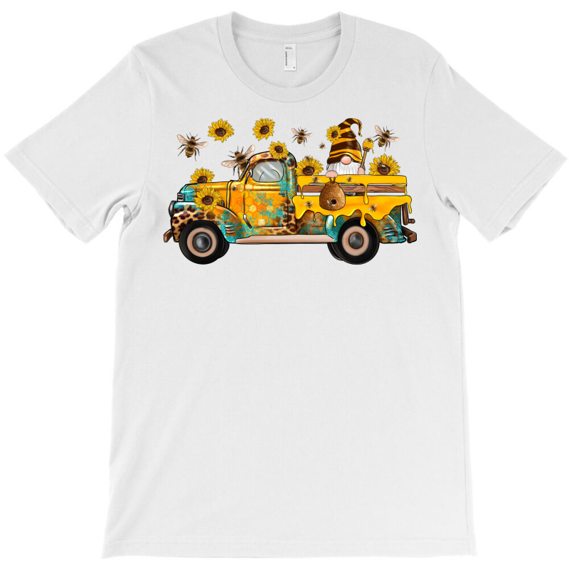 Western Bee Gnomes Truck Sunflowers Honeycomb Beehive Honey Turquoise T-shirt | Artistshot