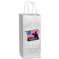 I Wear Red On Friday Remember Deployed American Flag Retro T Shirt Wine Paper Bag - 5 1/2 X 3 1/4 X 13 | Artistshot