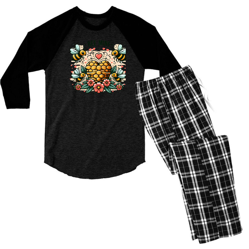 Be Mine Valentine's Day Men's 3/4 Sleeve Pajama Set | Artistshot