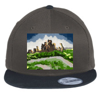 Mountain Landscape Flat Bill Snapback Cap | Artistshot