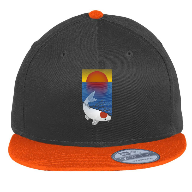 Sunset Meditation Yoga Koi Fish Lover Art Flat Bill Snapback Cap by tasmilacaravi | Artistshot