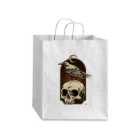 Edgar Allan Poe Nevermore Skull And Raven Memento Mori Debie Paper Bag - 10 X 5 X 13 | Artistshot