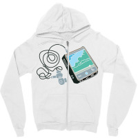 Colorful Illustration Of A Small Music Player Zipper Hoodie | Artistshot