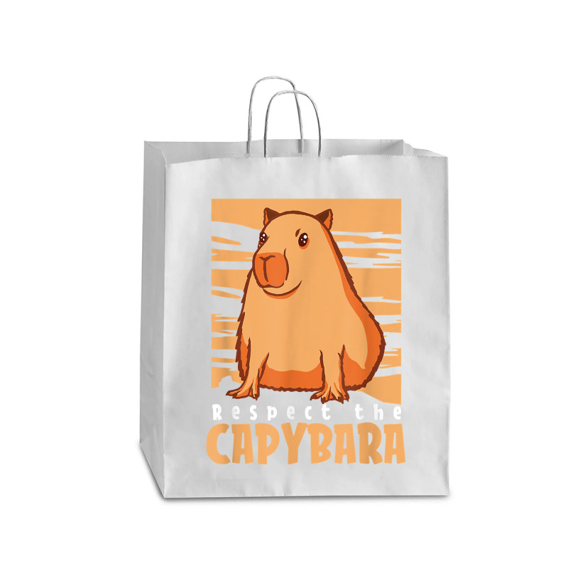 Capybara South American Rodent   Respect The Capybara T Shirt Queen Paper Bag - 16 x 6 x 19 1/4 by lelalucin | Artistshot