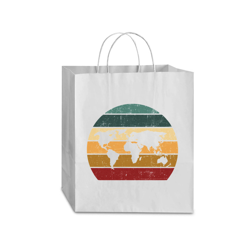 Cartography Retro Map   Geography Geographer Cartographer Traveler Paper Bag -13 X 6 X 15 3/4 | Artistshot