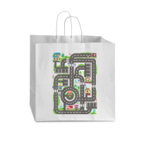 Kid Play Cars On Dad Back Race Track Mat Fathers Day T Shirt Vogue Paper Bag - 16 X 6 X 12 | Artistshot