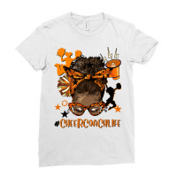 Afro Messy Bun Cheer Coach Life Orange And Black Ladies Fitted T-shirt | Artistshot