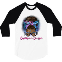 Afro Messy Bun Capricorn Queen 3/4 Sleeve Shirt | Artistshot