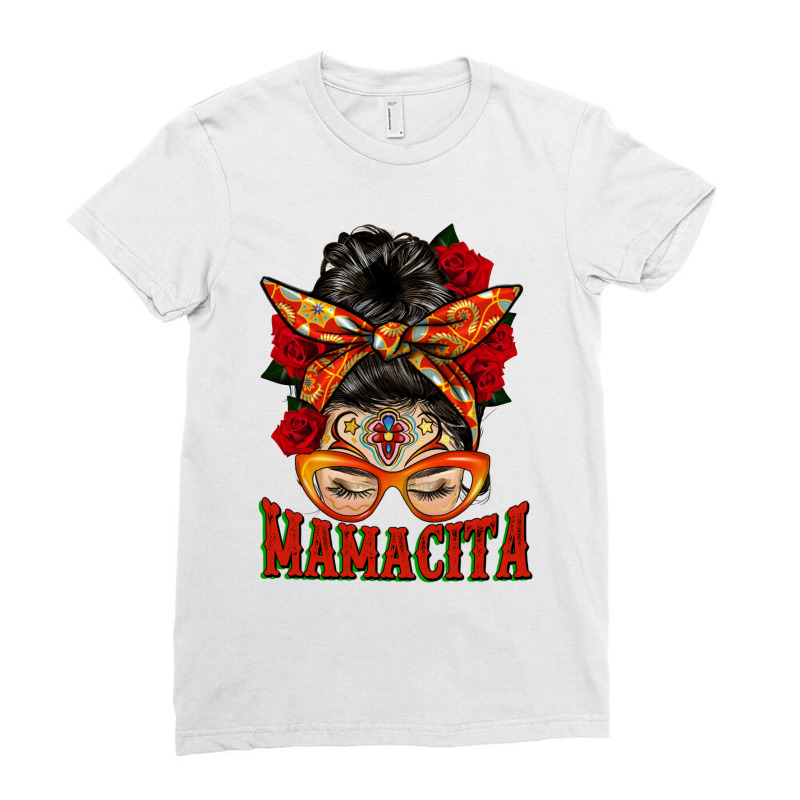 Latina Messy Bun Mamacita Ladies Fitted T-Shirt by HRA Design Shop | Artistshot