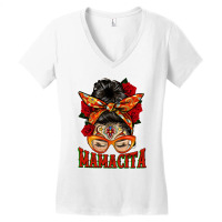 Latina Messy Bun Mamacita Women's V-neck T-shirt | Artistshot