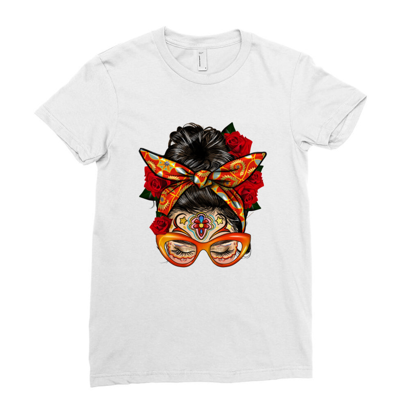 Latina Messy Bun Ladies Fitted T-Shirt by HRA Design Shop | Artistshot