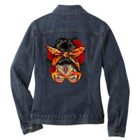 Latina Messy Bun Ladies Denim Jacket | Artistshot