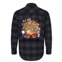 Afro Messy Bun  Hair Light Skin Speech Therap Flannel Shirt | Artistshot