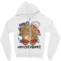 Afro Messy Bun  Hair Light Skin Speech Therap Zipper Hoodie | Artistshot