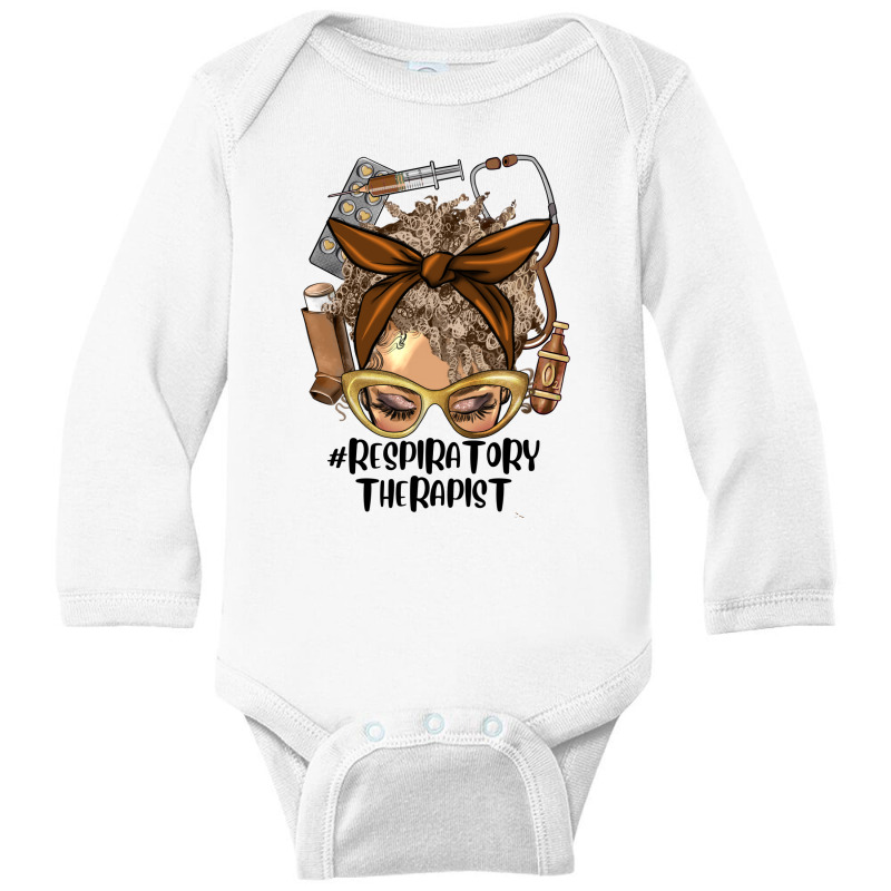 Afro Messy Bun  Hair Light Skin Respiratory T Long Sleeve Baby Bodysuit | Artistshot