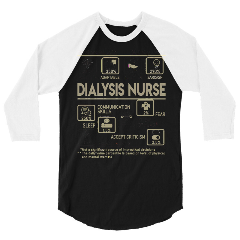 Dialysis Nurse T  Shirt Dialysis Nurse T Shirt   Multitasking Daily Va 3/4 Sleeve Shirt | Artistshot