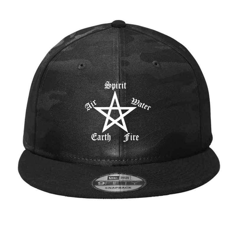 Elements Pentagram Womens Funny Pagan Witchcraft Ladies Satan Camo Snapback by atereabag | Artistshot