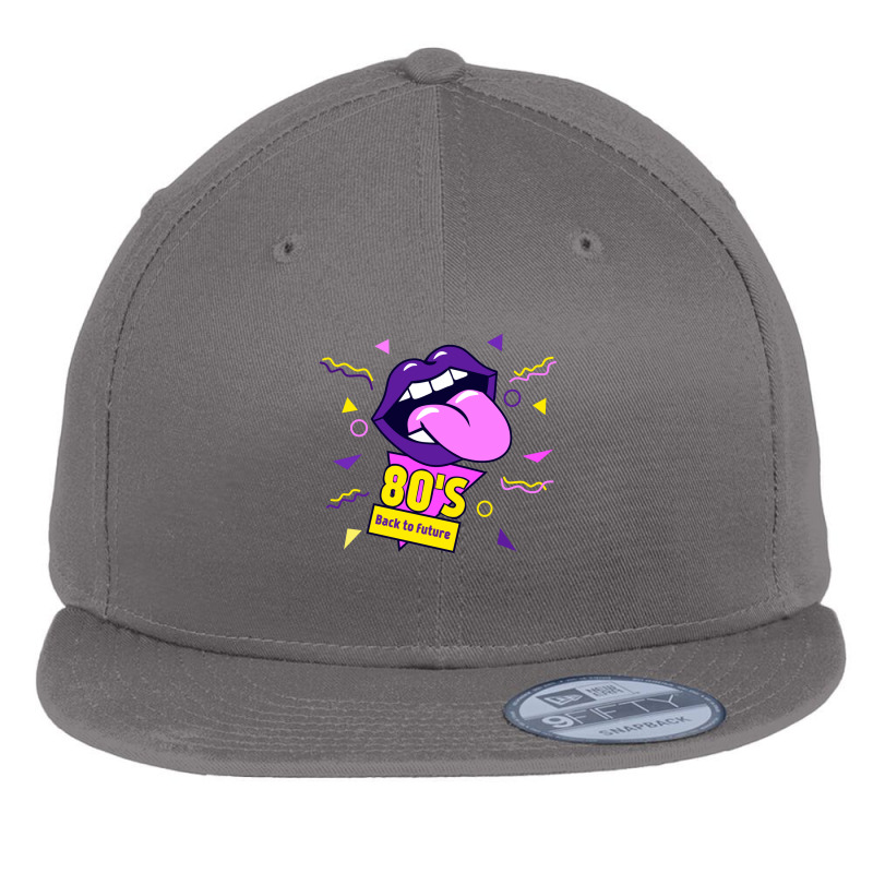 Mouth 80s Retrowave Flat Bill Snapback Cap | Artistshot