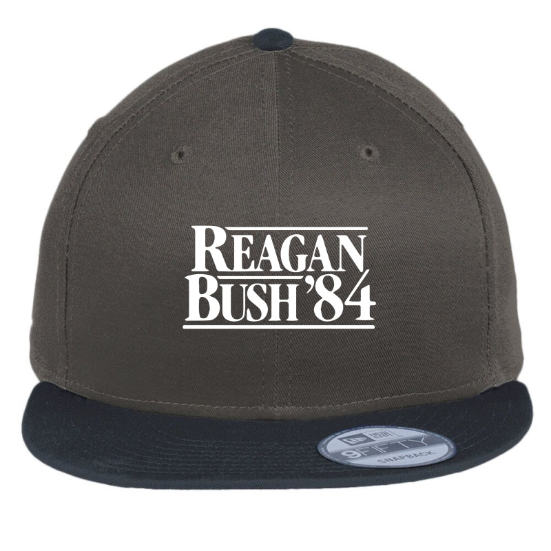 Reagan Bush '84 Flat Bill Snapback Cap by rosm4 | Artistshot